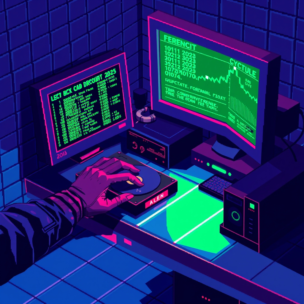 ALPHV/BlackCat Takedown 2023: Forensik Tor Hidden Service oleh FBI — varian pixel-art