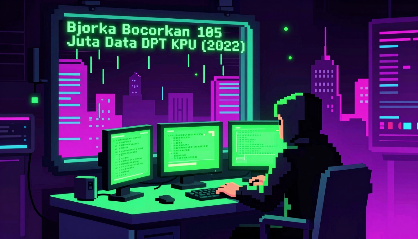 Bjorka Bocorkan 105 Juta Data DPT KPU (2022) — varian pixel-art
