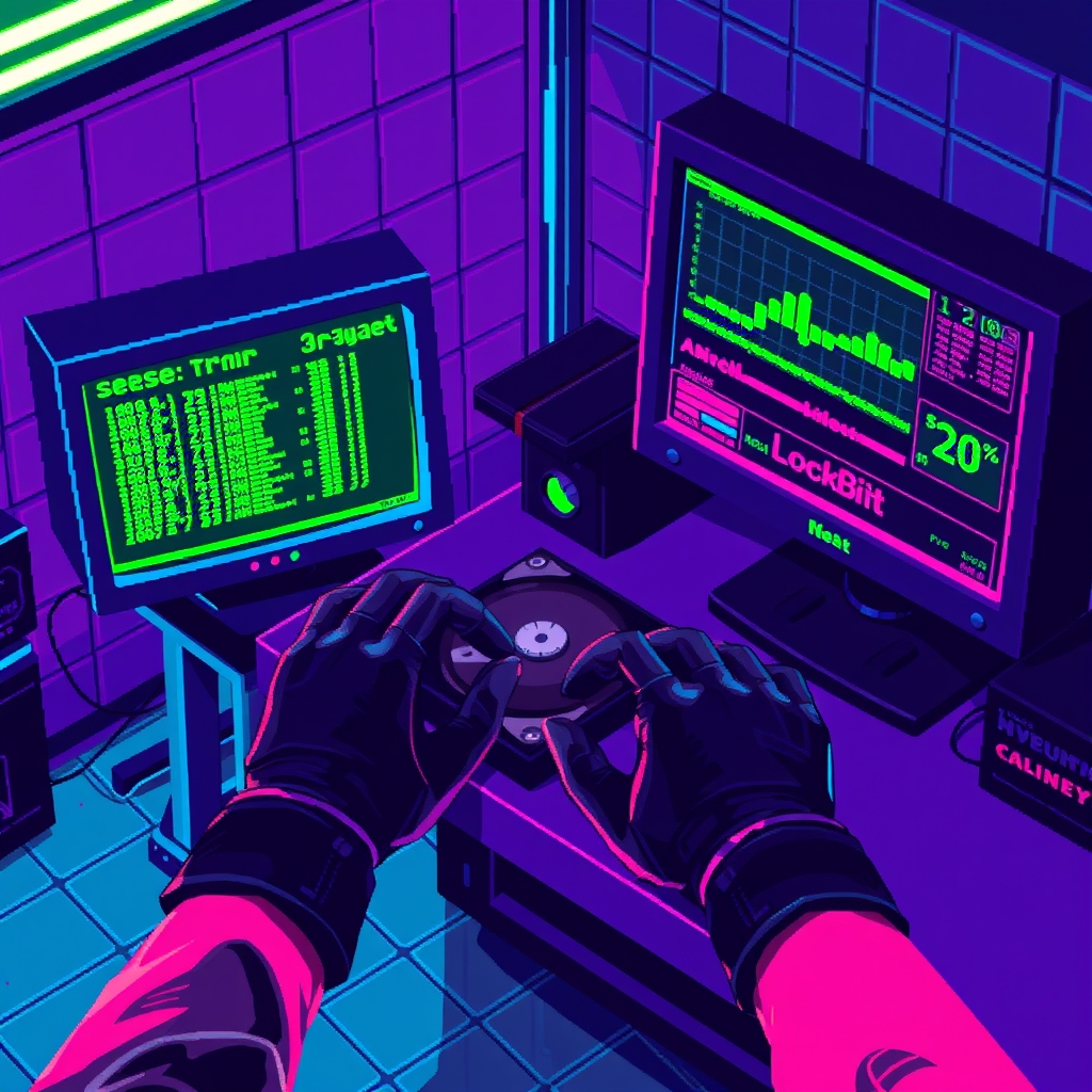Operation Cronos 2024: NCA Membongkar LockBit dari Dalam — varian pixel-art