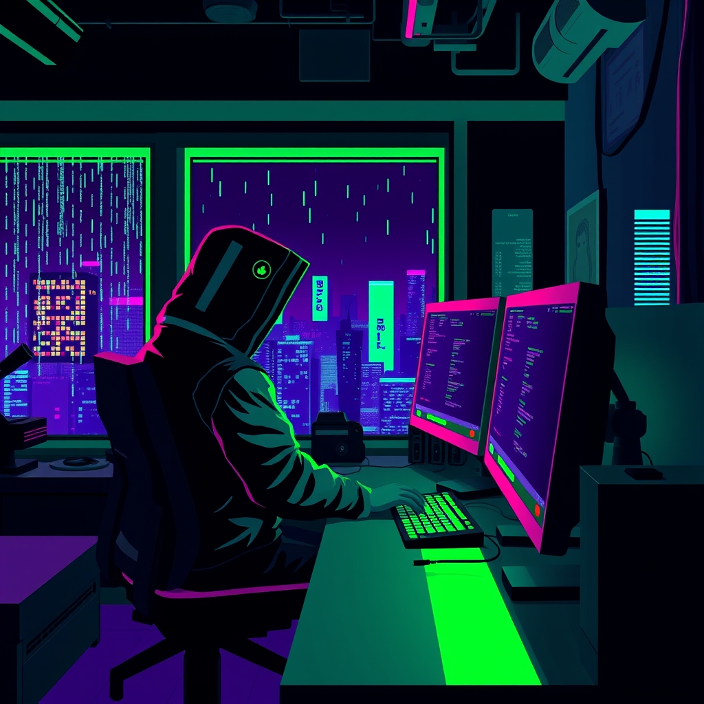 Pembobolan Akun WhatsApp Business Pemilik Toko Online via SIM Swap — varian pixel-art