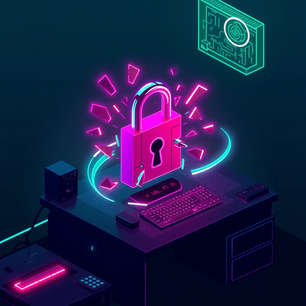 Double-Extortion Ransomware — varian pixel-art